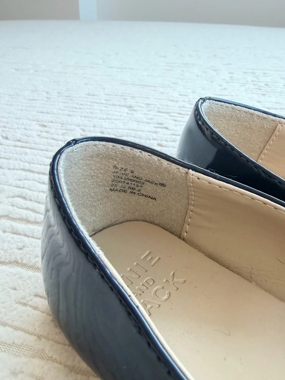 Janie and Jack Patent Mary Jane Flats - Navy, size 9 toddler girl